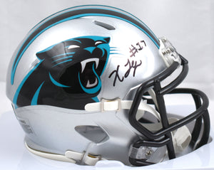 Xavier Legette Autographed Carolina Panthers Speed Mini Helmet - Beckett W Holo