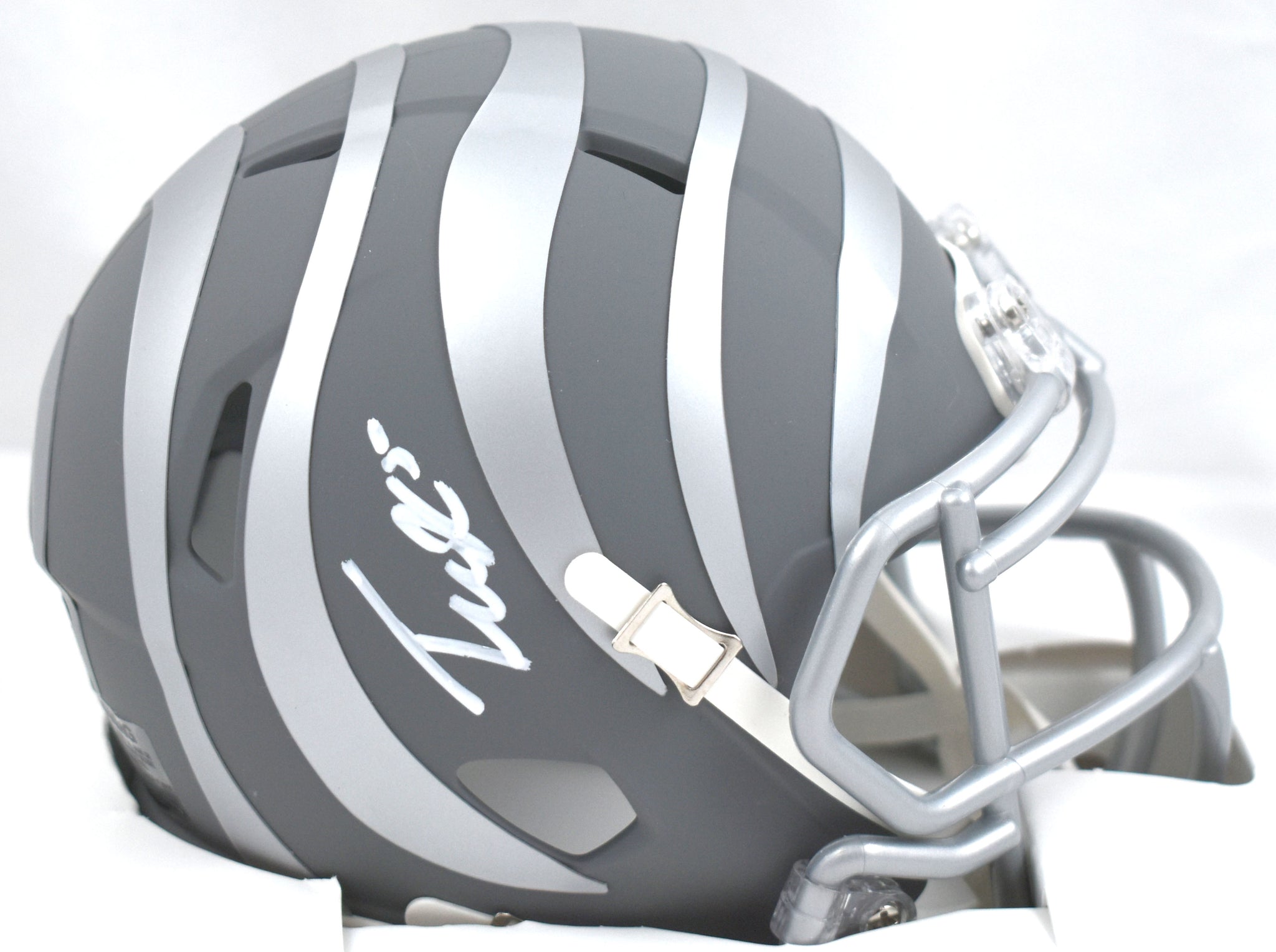 cincinnati mini football helmet Tee Higgins Signed Cincinnati Bengals Slate Speed Mini Helmet