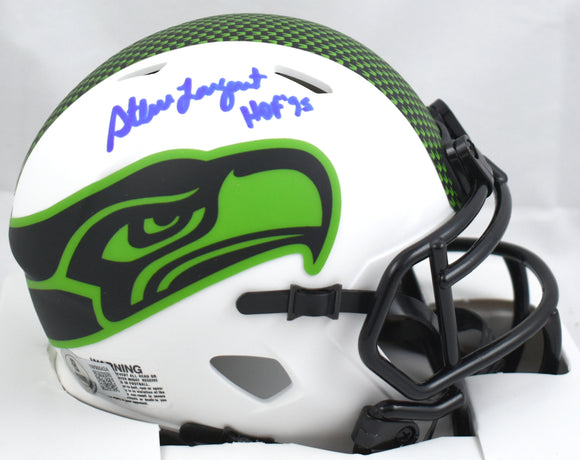 Steve Largent Signed Seattle Seahawks Lunar Speed Mini Helmet - Beckett W Holo