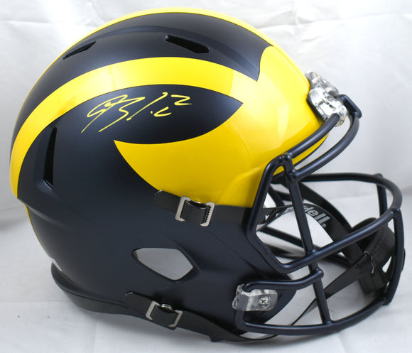 Blake Corum Autographed Michigan Wolverines F/S Speed Helmet- Beckett W Hologram