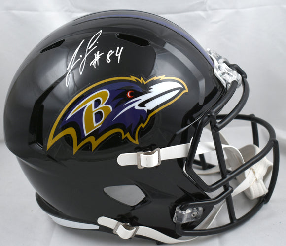 Jermaine Lewis Autographed Baltimore Ravens F/S Speed Helmet- Beckett W Hologram