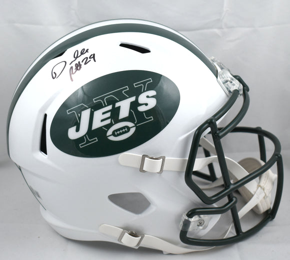 Darrelle Revis Autographed New York Jets 98-18 F/S Speed Helmet- Beckett W Holo