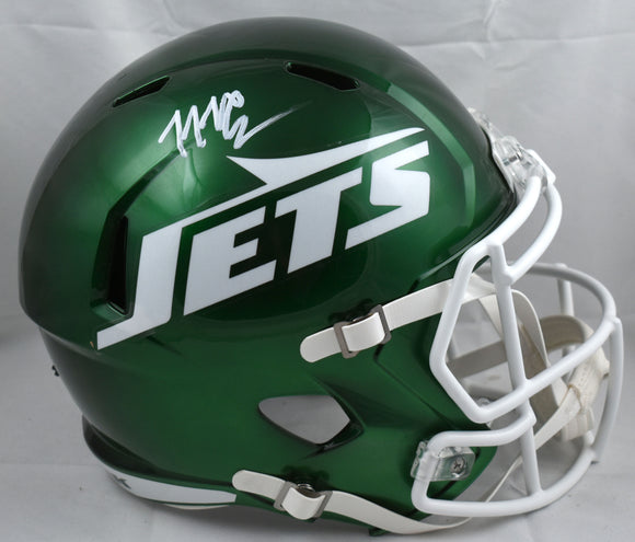 Malachi Corley Autographed New York Jets F/S Speed Helmet - Beckett W Hologram