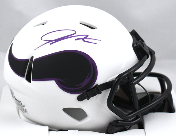 Jordan Addison Autographed Vikings Lunar Speed Mini Helmet-Beckett W Hologram