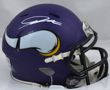 Jordan Addison Autographed Minnesota Vikings Speed Mini Helmet-Beckett W Holo