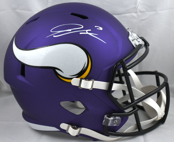 Jordan Addison Autographed Minnesota Vikings F/S Speed Helmet-Beckett W Hologram