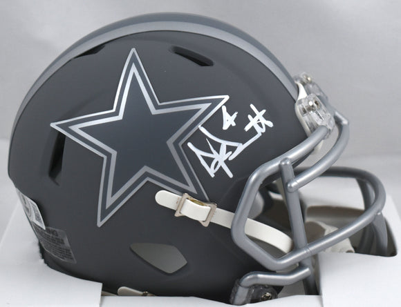 Dak Prescott Autographed Dallas Cowboys Slate Speed Mini Helmet - Beckett W Holo