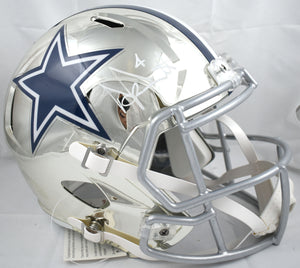 Dak Prescott Autographed Dallas Cowboys F/S Chrome Speed Helmet - Beckett W Holo