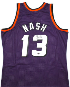 Steve Nash Signed Suns Mitchell & Ness Swingman Purple Jersey- Beckett W Holo