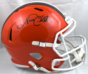 Nick Chubb Autographed Cleveland Browns F/S 2024 Speed Helmet - Beckett W Holo