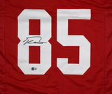 George Kittle Autographed Red Pro Style Jersey - Beckett W Hologram *Black