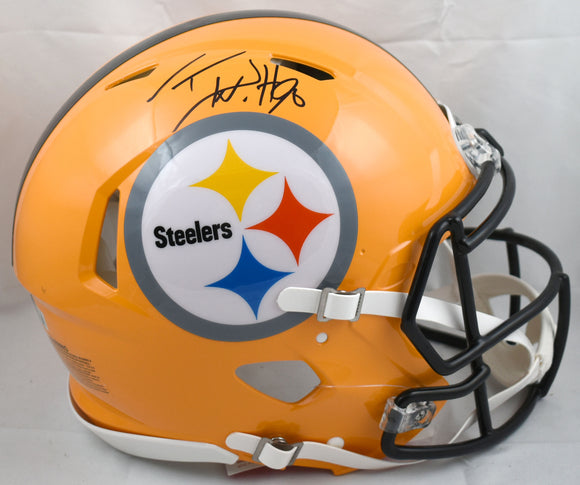 TJ Watt Autographed Steelers Gold F/S Speed Authentic Helmet - Beckett W Holo