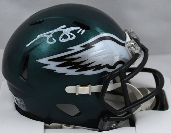 A.J. Brown Autographed Eagles Speed Mini Helmet - Beckett W Hologram *White