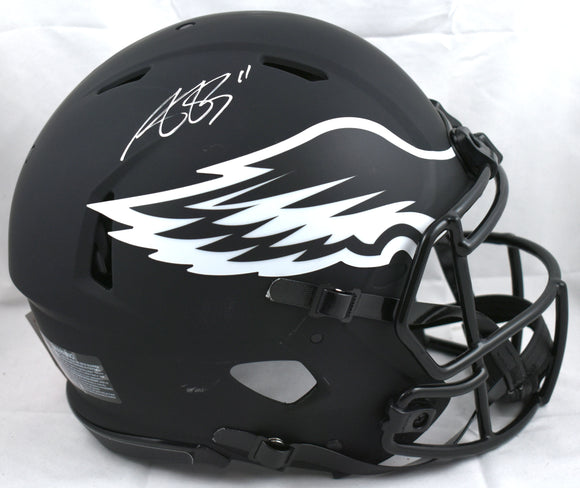 AJ Brown Autographed Eagles F/S Eclipse Speed Authentic Helmet- Beckett W Holo