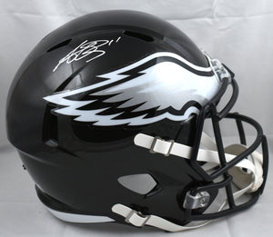 A.J. Brown Autographed Eagles F/S ALT 2022 Speed Helmet- Beckett W Holo *White