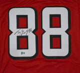 Tony Gonzalez Autographed Red Pro Style Jersey - Beckett W Hologram *Black