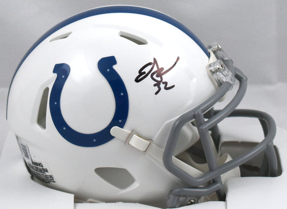 Edgerrin James Autographed Colts Speed Mini Helmet - Beckett W Hologram *Black