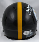 Joe Greene Autographed Steelers Speed Mini Helmet w/ HOF - Beckett W Holo *White