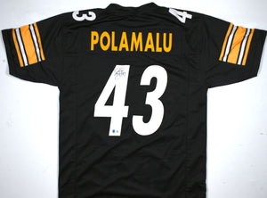 Troy Polamalu Autographed Black Pro Style Jersey - Beckett W Hologram *Black