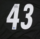 Troy Polamalu Autographed Black Pro Style Jersey - Beckett W Hologram *Black