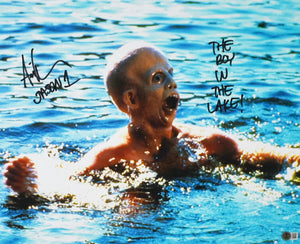 Ari Lehman Autographed 16x20 Drown Photo Boy in the Lake - Beckett W Hologram