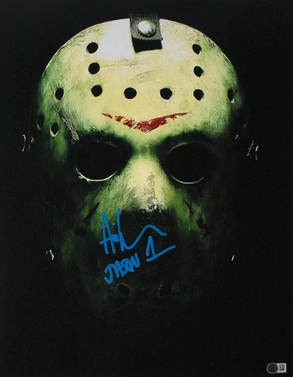 Ari Lehman Autographed 16x20 Mask Photo Jason 1 - Beckett W Hologram *Blue