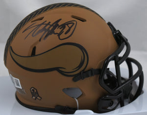 Adrian Peterson Signed Vikings Salute to Service Mini Helmet - Beckett W Holo