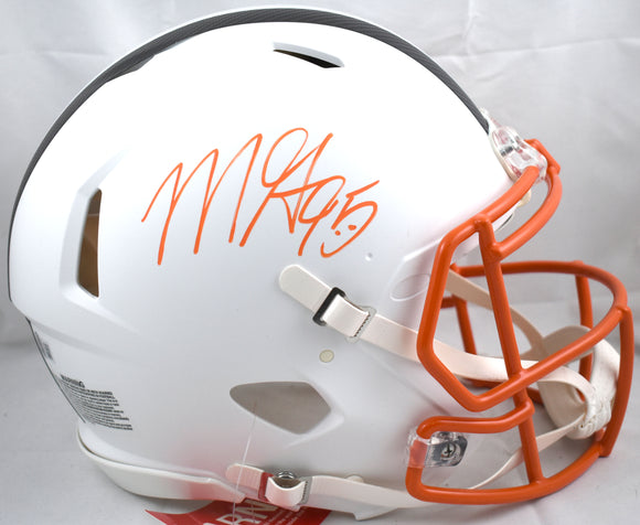 Myles Garrett Signed Browns F/S Flat White Speed Authentic Helmet-Beckett W Holo