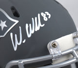 Wes Welker Autographed New England Patriots Slate Speed Mini Helmet - JSA W