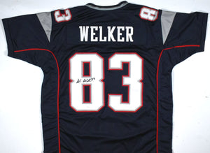 Wes Welker Autographed Blue Pro Style Jersey - JSA W *Black