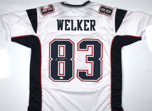 Wes Welker Autographed White Pro Style Jersey - JSA W *Silver