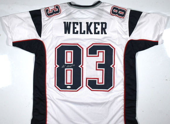 Wes Welker Autographed White Pro Style Jersey - JSA W *Silver