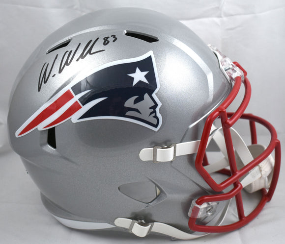 Wes Welker Autographed New England Patriots F/S Speed Helmet - JSA W *Black