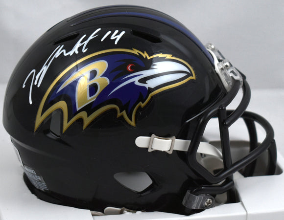 Kyle Hamilton Autographed Baltimore Ravens Speed Mini Helmet - Beckett W Holo