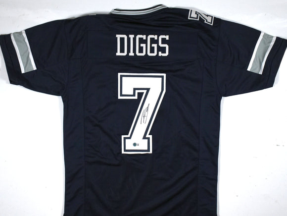 Trevon Diggs Autographed Blue Pro Style Jersey - Beckett W Hologram *Black