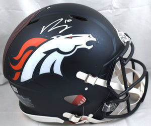 Bo Nix Signed Denver Broncos F/S Speed Authentic Helmet- Beckett W Holo *White