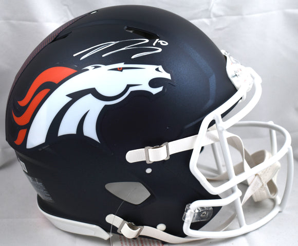 Bo Nix Signed Denver Broncos F/S Speed Authentic Helmet- Beckett W Holo *White