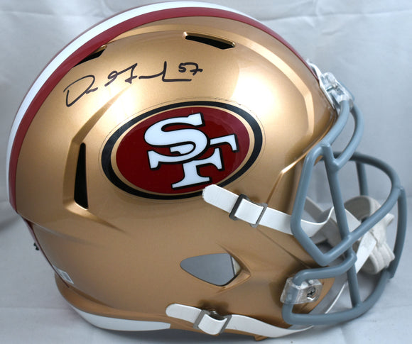 Dre Greenlaw Signed San Francisco 49ers F/S Speed Helmet - Beckett W Holo *Black