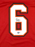 Baker Mayfield Autographed Red Pro Style Jersey - Beckett W Hologram *Black