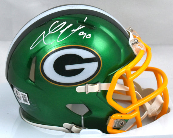 Lukas Van Ness Autographed Packers Flash Speed Mini Helmet - Beckett W Hologram