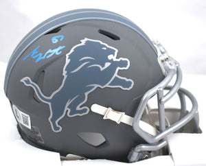 detroit lions motorcycle helmet Sam LaPorta Detroit Lions Slate Speed Mini Helmet- Beckett W Hologram – The Jersey Source