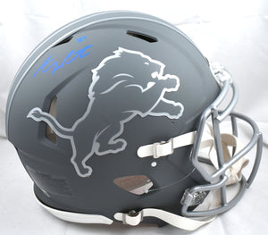 Sam LaPorta Autographed Lions F/S Slate Speed Authentic Helmet - Beckett W Holo