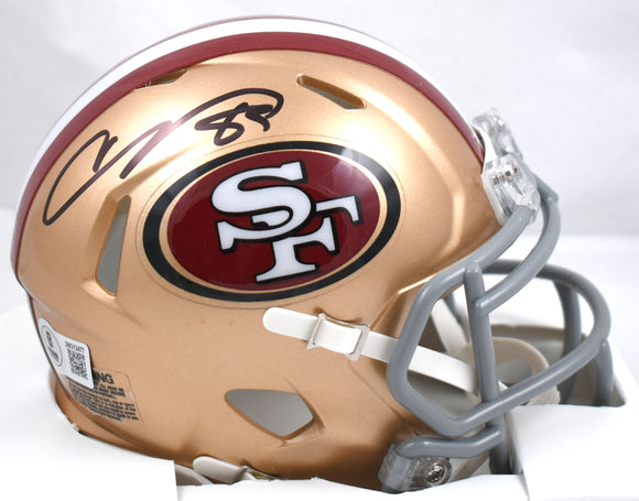 Vernon Davis Autographed 49ers Speed Mini Helmet - Beckett W Hologram *Black