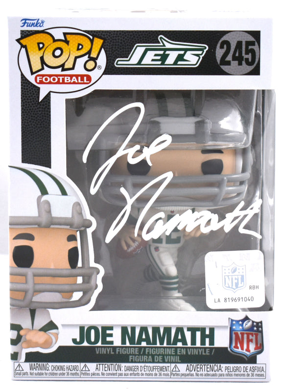 Joe Namath Autographed New York Jets Funko Pop #245 - Beckett W Hologram *White