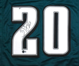 Brian Dawkins Autographed Green Pro Style Jersey - Beckett W Hologram *Black