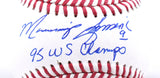 Marquis Grissom Signed Rawlings OML Baseball w/ 95 WS Champ - Beckett W Hologram
