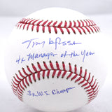 Tony La Russa Autographed Rawlings OML Baseball w/ Stats - Beckett W Hologram