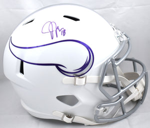 Justin Jefferson Signed Vikings F/S Alternate 2024 Speed Helmet - Beckett W Holo