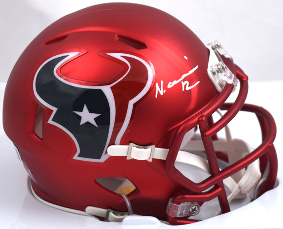 Nico Collins Autographed Houston Texans Blaze Speed Mini Helmet - Beckett W Holo