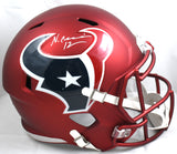 Nico Collins Signed Houston Texans F/S Blaze Speed Helmet- Beckett W Holo *White